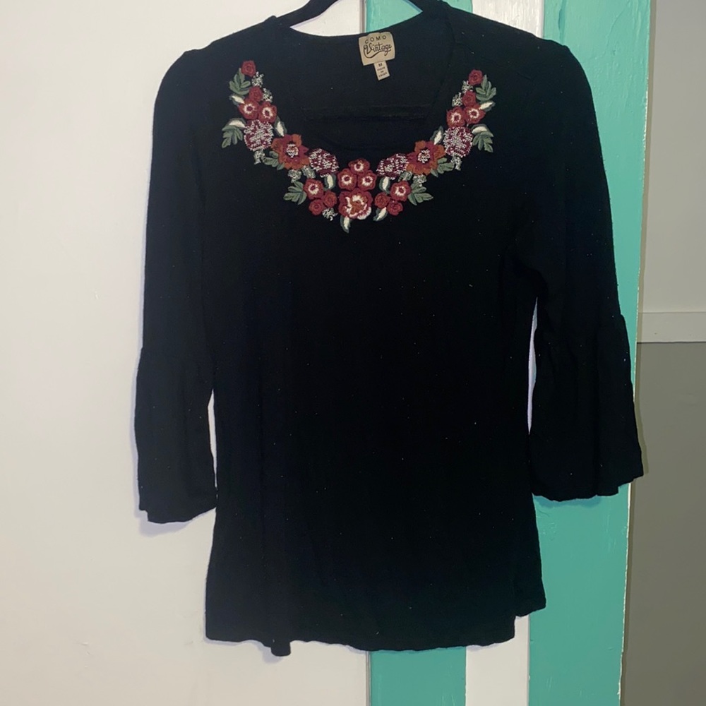 Black camo vintage blouse